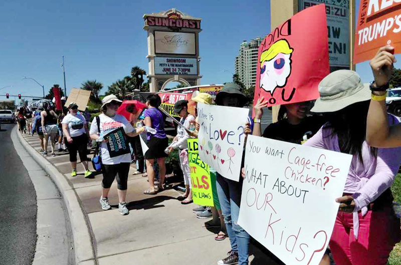 Protestan por visita del presidente Donald Trump a Las Vegas