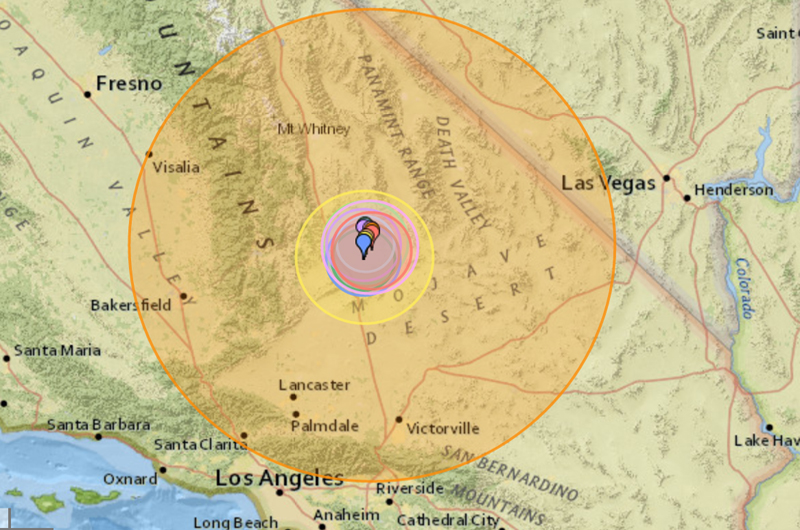 Se sintió en LV temblor de 6.4 grados con epicentro en California