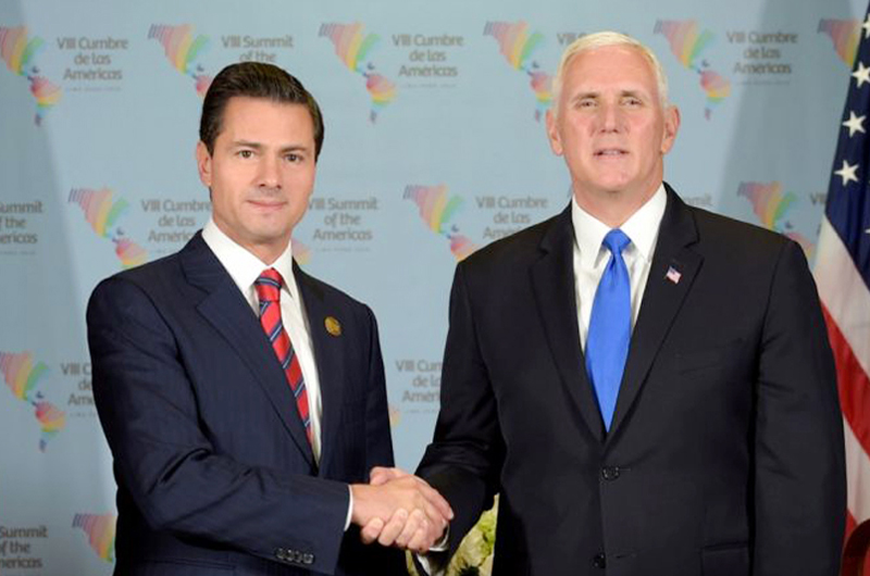 Peña Nieto y Pence aceleran trabajos para firmar actualización de TLCAN