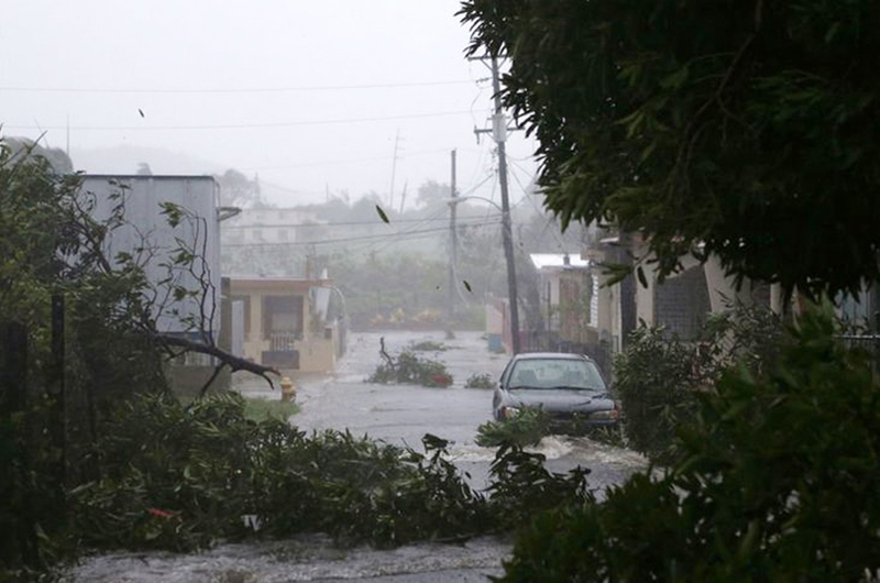 Dejó el huracán María inundado y sin luz a Puerto Rico